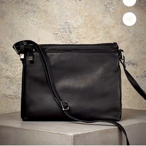 Genuine Leather, Black Jeanne Accordion Crossbody Purse by Margot New York